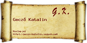 Gecző Katalin névjegykártya